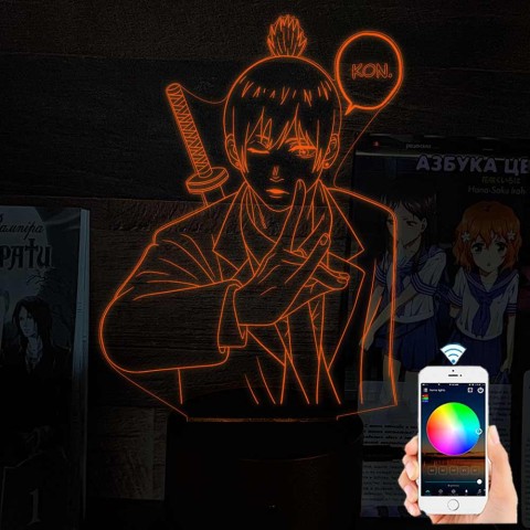 Акриловий 3D світильник-нічник Людина-бензопила (Chainsaw Man) 2