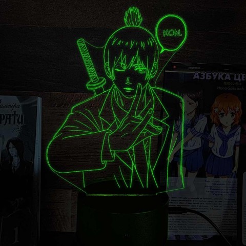 Акриловий 3D світильник-нічник Людина-бензопила (Chainsaw Man) 2