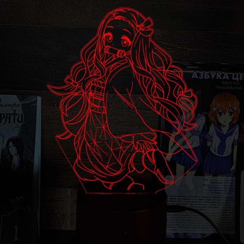 Акриловий 3D світильник-нічник Незуко Камадо 5