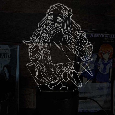 Акриловий 3D світильник-нічник Незуко Камадо 5