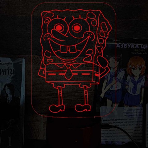 Акриловий 3D світильник-нічник Губка Боб