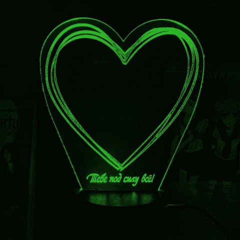 Акриловый 3D светильник-ночник сердце