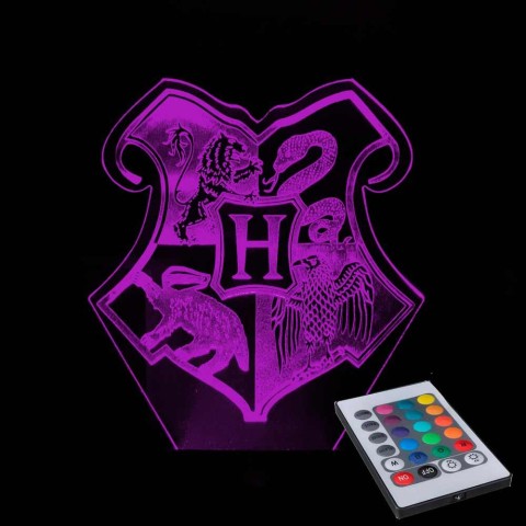 Акриловий 3D світильник-нічник герб Гоґвортсу 2
