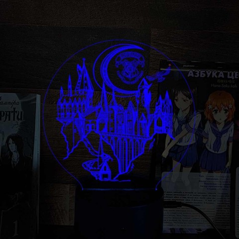 Акриловий 3D світильник-нічник Гоґвортс
