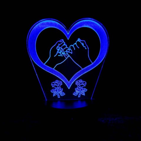 Акриловий 3D світильник-нічник серце 2