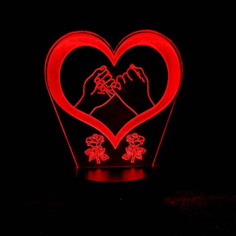 Акриловий 3D світильник-нічник серце 2