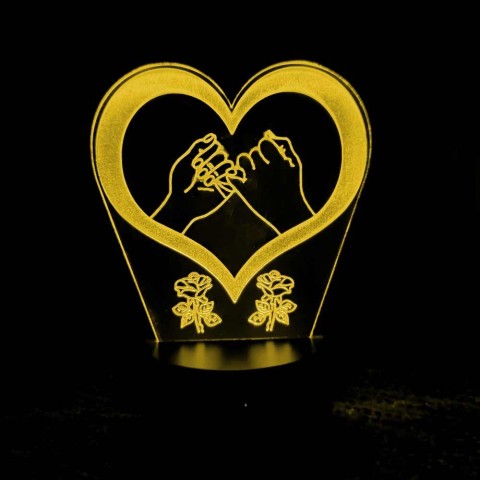Акриловий 3D світильник-нічник серце 2