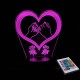 Акриловий 3D світильник-нічник серце 2