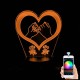 Акриловий 3D світильник-нічник серце 2