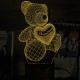 Акриловий 3D світильник-нічник ведмідь із серцем 3
