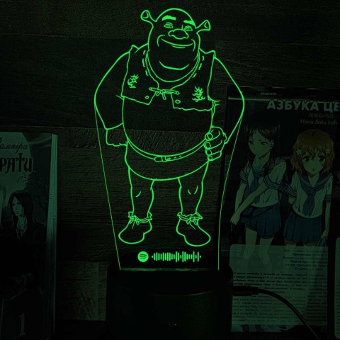 Акриловий 3D світильник-нічник Шрек