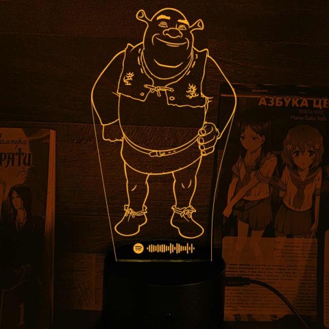 Акриловий 3D світильник-нічник Шрек