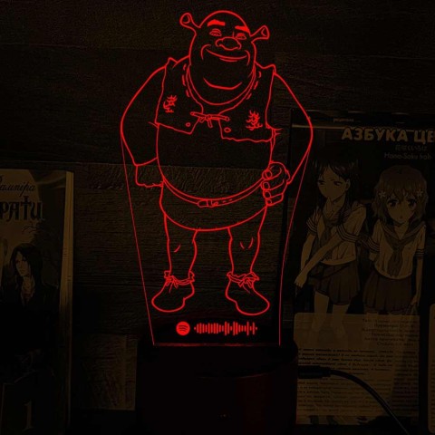 Акриловий 3D світильник-нічник Шрек