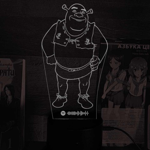 Акриловий 3D світильник-нічник Шрек