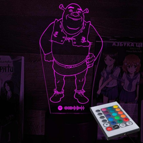 Акриловий 3D світильник-нічник Шрек