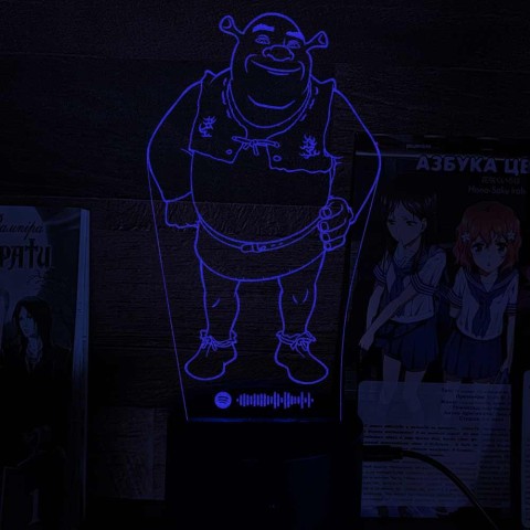 Акриловий 3D світильник-нічник Шрек