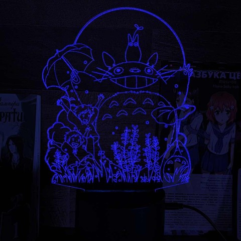 Акриловий 3D світильник-нічник Мій сусід Тоторо