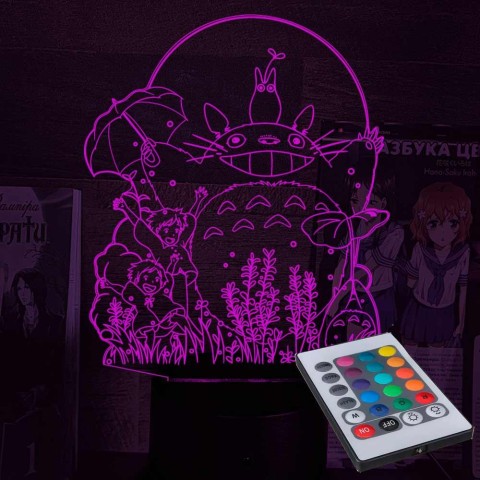 Акриловий 3D світильник-нічник Мій сусід Тоторо