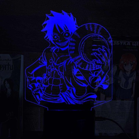 Акриловий 3D світильник-нічник Монки Д. Луффі