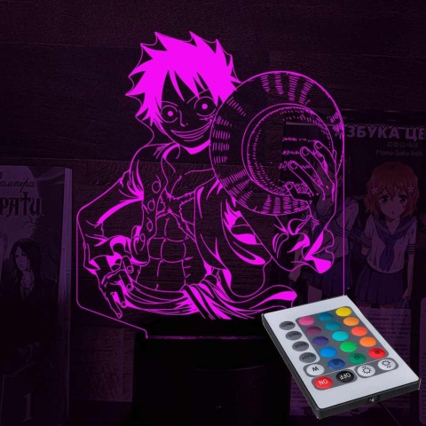 Акриловий 3D світильник-нічник Монки Д. Луффі