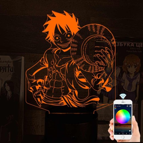 Акриловий 3D світильник-нічник Монки Д. Луффі