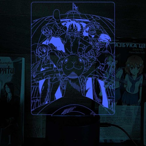 Акриловий 3D світильник-нічник Монки Д. Луффі 2
