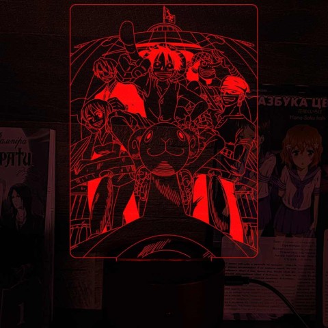 Акриловий 3D світильник-нічник Монки Д. Луффі 2