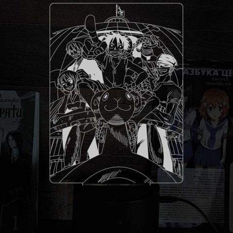 Акриловий 3D світильник-нічник Монки Д. Луффі 2