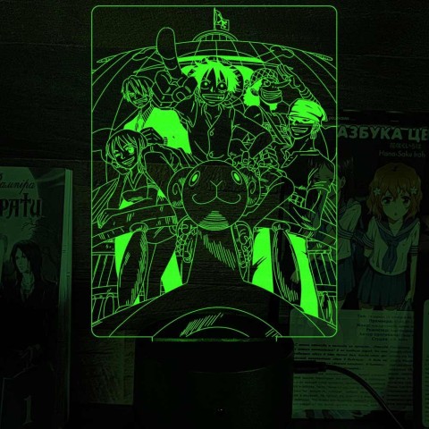 Акриловий 3D світильник-нічник Монки Д. Луффі 2