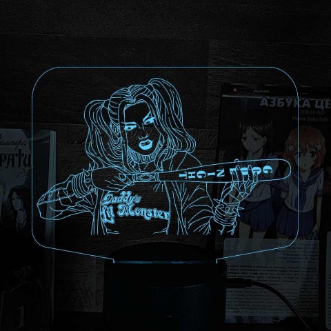 Акриловий 3D світильник-нічник Харлі Квінн