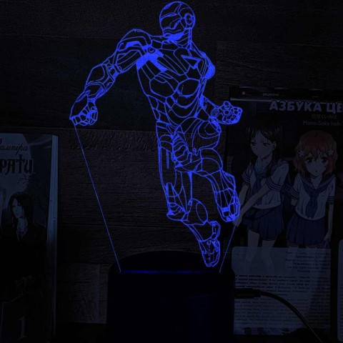 Акриловий 3D світильник-нічник Залізна людина
