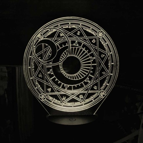 Акриловий 3D світильник-нічник Сакура - збиральниця карт 2