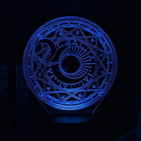 Акриловий 3D світильник-нічник Сакура - збиральниця карт 2