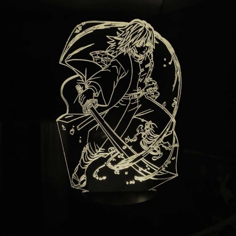 Акриловий 3D світильник-нічник Гію Томіока