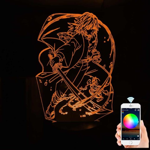 Акриловий 3D світильник-нічник Гію Томіока