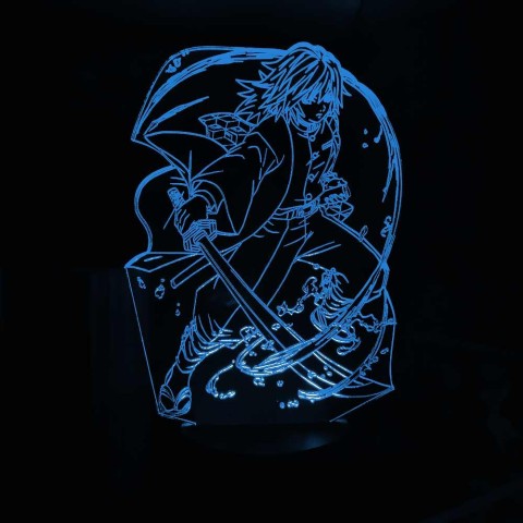 Акриловий 3D світильник-нічник Гію Томіока