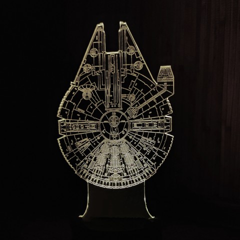 Акриловий 3D світильник-нічник Тисячолітній Сокіл (Millennium Falcon)