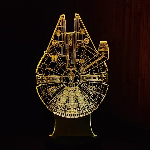 Акриловий 3D світильник-нічник Тисячолітній Сокіл (Millennium Falcon)