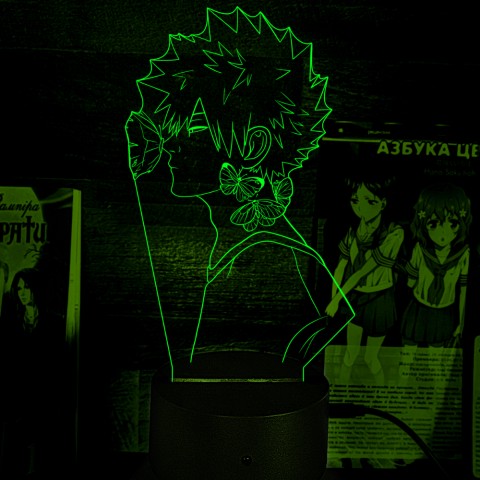 Акриловий 3D світильник-ночник Ізуку Мідорія Моя академія героїв