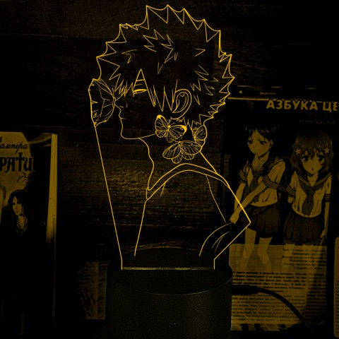 Акриловий 3D світильник-ночник Ізуку Мідорія Моя академія героїв
