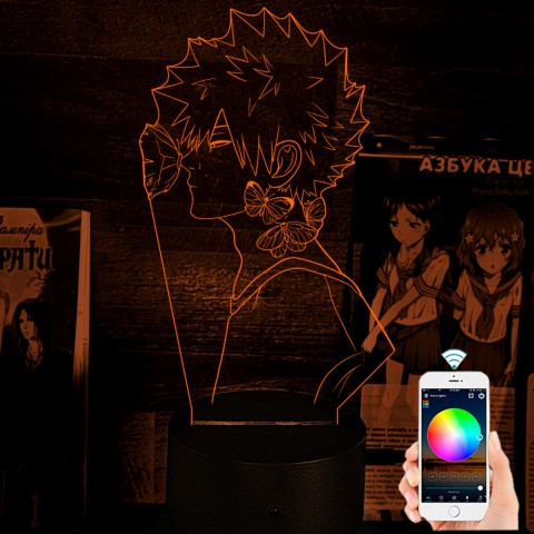 Акриловий 3D світильник-ночник Ізуку Мідорія Моя академія героїв