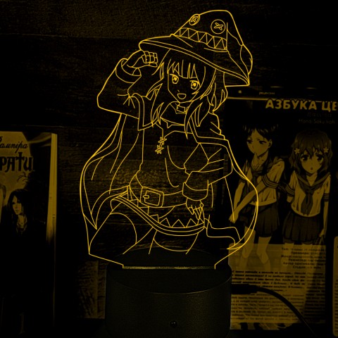 Акриловий 3D світильник-ночник Мегумін з ранобе 