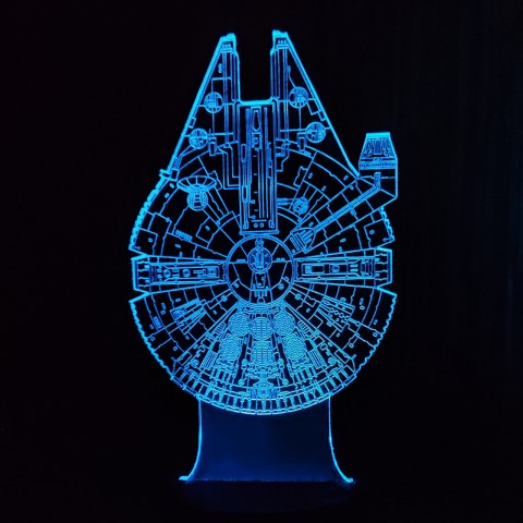 Акриловий 3D світильник-нічник Тисячолітній Сокіл (Millennium Falcon)