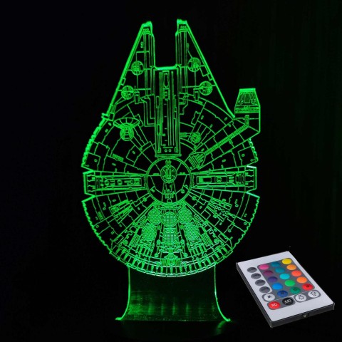 Акриловий 3D світильник-нічник Тисячолітній Сокіл (Millennium Falcon)
