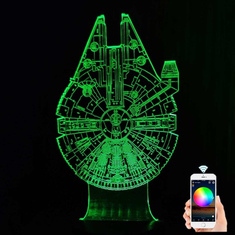 Акриловий 3D світильник-нічник Тисячолітній Сокіл (Millennium Falcon)