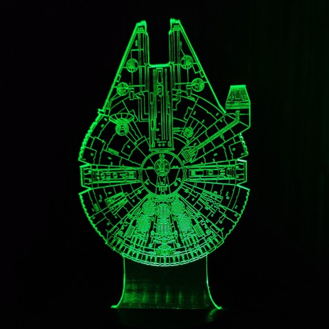 Акриловий 3D світильник-нічник Тисячолітній Сокіл (Millennium Falcon)