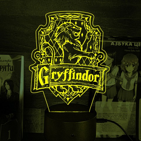 Акриловий 3D світильник-нічник Ґрифіндор