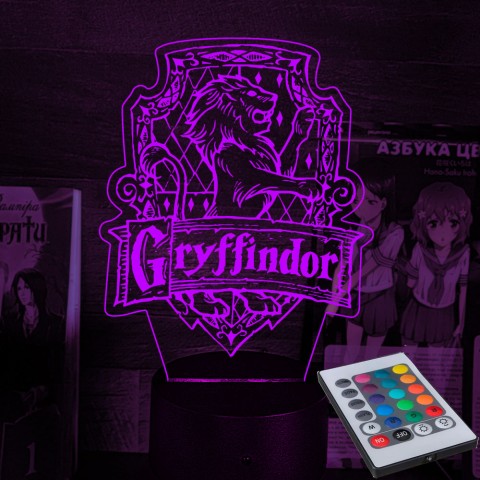 Акриловий 3D світильник-нічник Ґрифіндор
