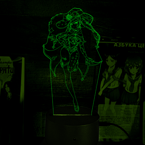 Акриловий 3D світильник-ночник Мона Мегістус Genshin Impact 