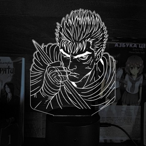 Акриловий 3D світильник-нічник Гатс "Берсерк"